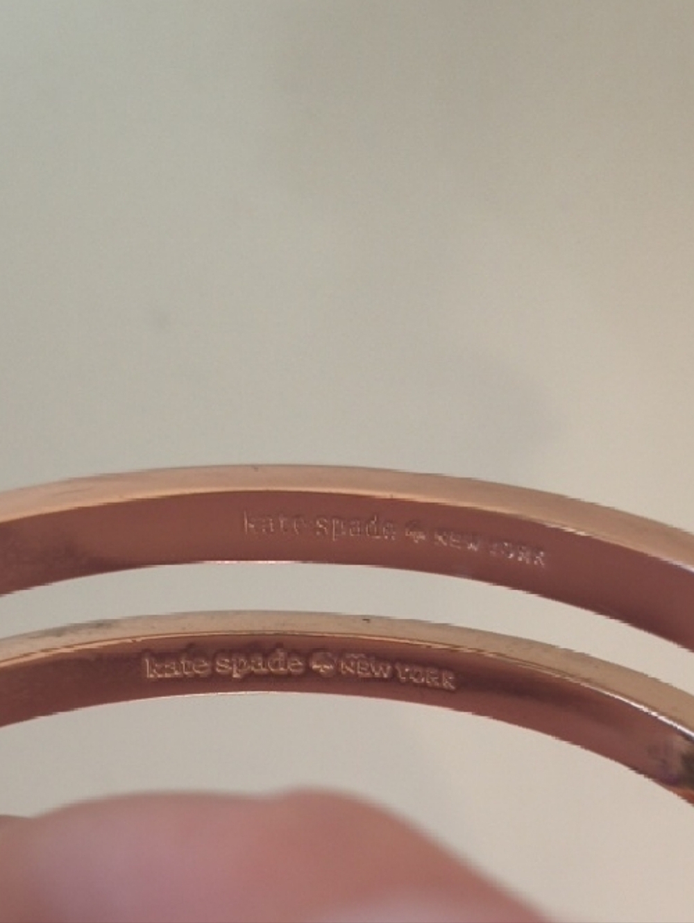 Kate Spade New York Rose Gold Bow and Crystal Stackable Bangle Set - Picture 4 of 4